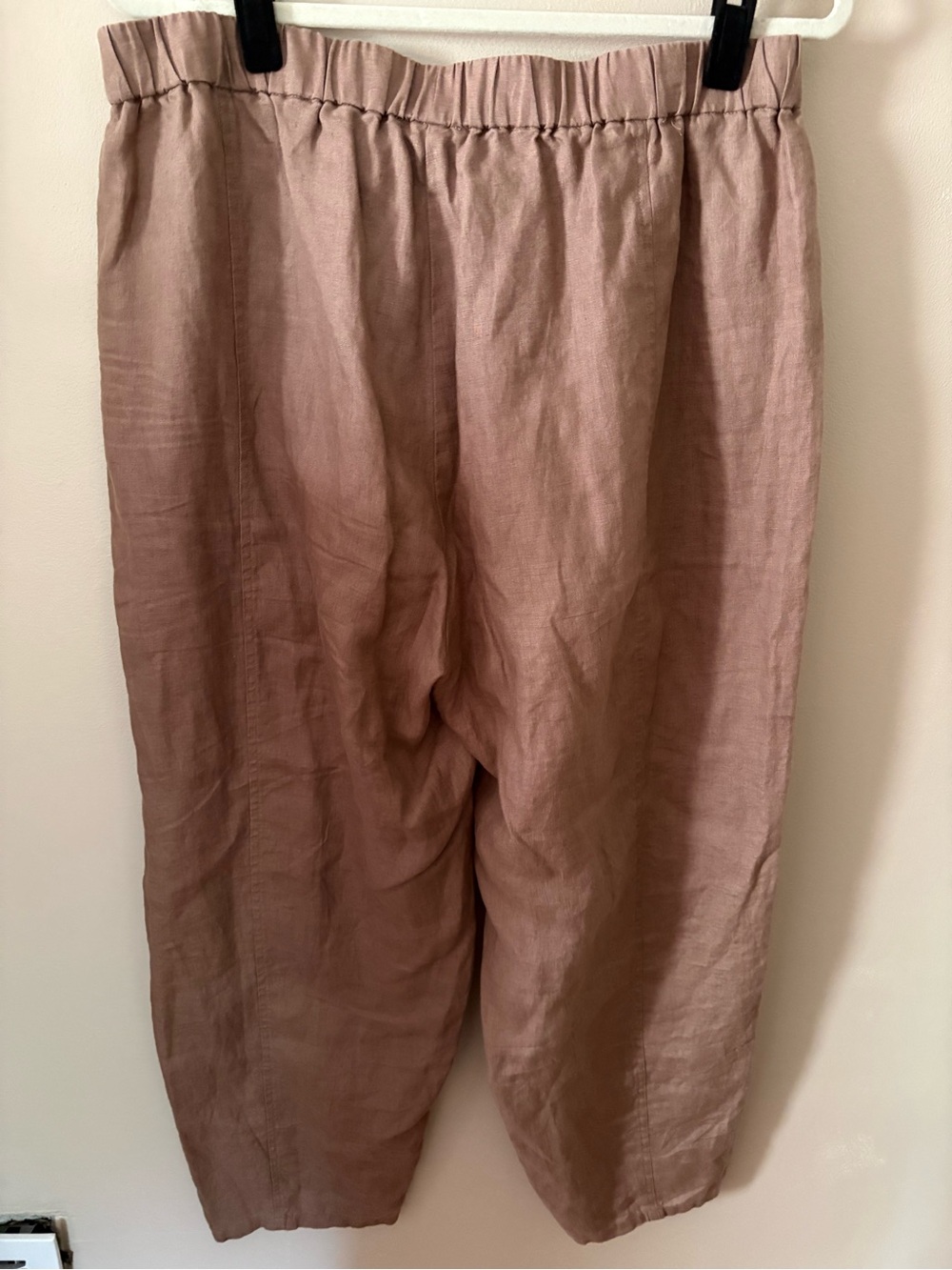 Eileen Fisher Organic Linen Pleated Lantern Pant in Taupe/Cocoa L - Picture 6 of 11